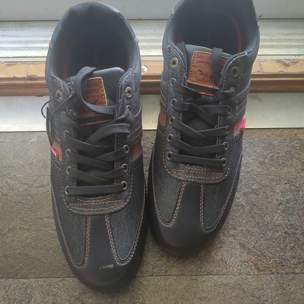 Levis 51760541A Sneakers Mens‎ 10.5 Black Denim Good Low Top Lace Up Casual
